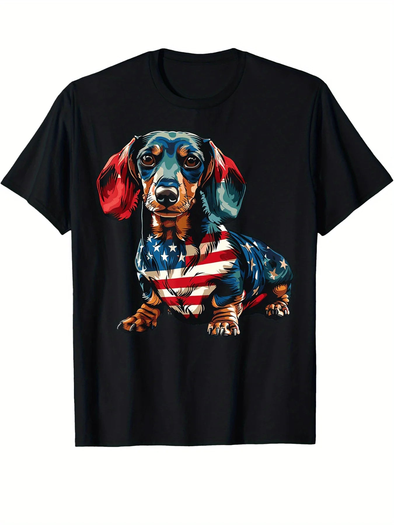Dachshund Dog 4th of July American Flag Gifts for MenT-Shirt Selected pure cotton interesting design Dachshund Dog 4th of July American Flag Gifts for MenT-Shirt Selected pure cotton interesting design